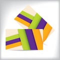 Striped business card with ribbons