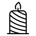 Striped candle icon outline vector. Craft class