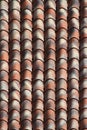 Striped ceramic tile roof close up. background vertical Royalty Free Stock Photo