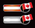 Striped checkered banners with canadian flags