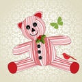 Striped Christmas Teddy Bear