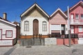 Striped colored houses, Costa Nova, Beira Litoral, Portugal, Eur