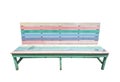 striped colored wooden bench isolated