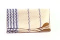 Striped cotton napery on white background Royalty Free Stock Photo