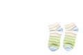 Striped cotton sock, child footwear. Isolated background Royalty Free Stock Photo