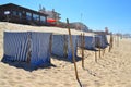 Striped Fabric Beach Tents Royalty Free Stock Photo