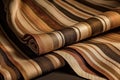 Striped Fabric In Shades Of Brown Pattern. Generative AI