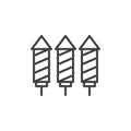 Striped firework rockets outline icon