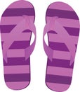 Striped flip flops