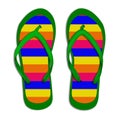 striped flip flops