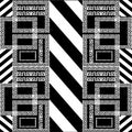 Striped geometric greek key meander seamless pattern. Vector abs Royalty Free Stock Photo