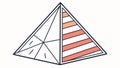 Striped Geometric Pyramid, Modern Abstract Shape, vector design Generative AI Royalty Free Stock Photo