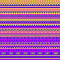 Striped geometric seamless pattern. Ethnic and tribal motifs. Violet, blue and yellow shades. Vector illustration Royalty Free Stock Photo