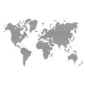 Striped Gray World Map on White Background. Vector Royalty Free Stock Photo