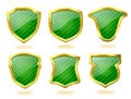 Striped Green Shields with Golden Frame