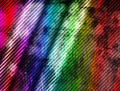 dark striped grunge Background texture with rainbow colors and black