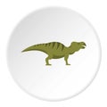 Striped hadrosaurid dinosaur icon circle