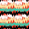 Striped hand drawn pattern with zigzag lines