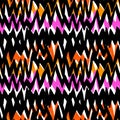 Striped hand drawn pattern with zigzag lines