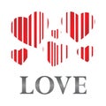 Striped hearts Royalty Free Stock Photo