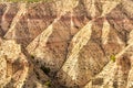 Striped hill formation in the Badlands of Gorafe desert, Andalucia, Spain