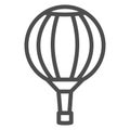 Striped hot air balloon line icon, Balloons festival concept, Air transport for travel sign on white background, Sky Royalty Free Stock Photo