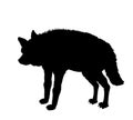 Striped hyena vector silhouette illustration isolated on white background.
