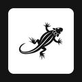 Striped iguana icon, simple style