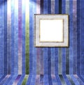 Striped interior room with square frame Royalty Free Stock Photo