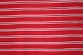 Striped kitchen fabric, red & white