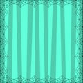 Striped light blue square background with cute vertical stripes framed with spider cobweb.