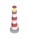 Striped lighthouse isometric 3D element
