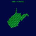 Striped Map of West Virginia Vector Design Template.