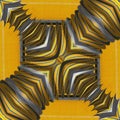 all square mobius ring with yellow grey black and white striped patterns Royalty Free Stock Photo