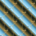Striped modern 3d seamless pattern. line art tracery vector ornamental background. Repeat geometric backdrop. Linear diagonal