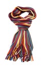 Striped multicolored woolen scarf