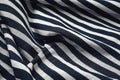 Striped Navy And White Fabric Pattern. Generative AI