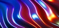 Striped neon lights background, purple blue liquid metal Royalty Free Stock Photo