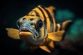 Striped orange fish close-up Ai photo Royalty Free Stock Photo