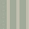 Striped pastel blue green  vintage victorian retro style wallpaper with ornament Royalty Free Stock Photo