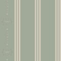 Striped pastel blue green vintage victorian retro style wallpaper with ornaments