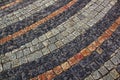 Striped paving cobbles stones mosaic pattern Royalty Free Stock Photo