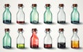 Striped Plastic Bottles Set with Caps Generative AI