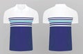 Striped polo t shirt. front and back view