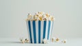 The striped popcorn container.AI generated image Royalty Free Stock Photo