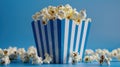 The striped popcorn container.AI generated image Royalty Free Stock Photo