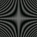 Striped psychedelic background with black and white moire lines