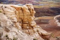 Striped purple sandstone formations of Blue Mesa badlands in Petrified Forest National Park Royalty Free Stock Photo