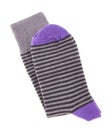 Striped purple sock Royalty Free Stock Photo