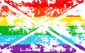 Striped rainbow texture gay pride flag lgbt community. Vector symbol gay-pride. Symbol grunge-design style design element for flye